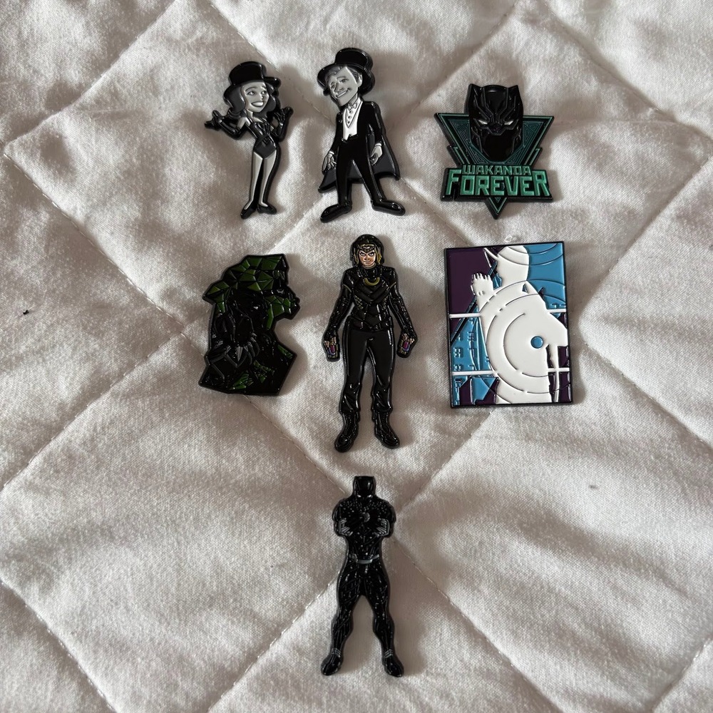 Marvel Studios Enamel Pin Lot WandaVision Loki Hawkeye Black Panther 7pc Set
